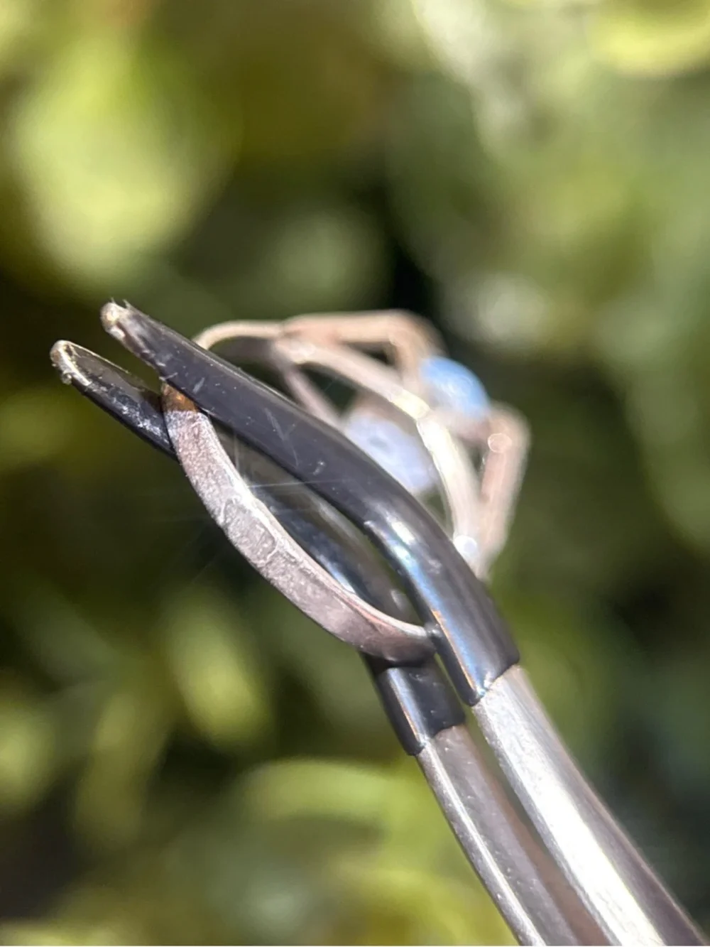 Silver Blue Opal Oval Ring‎